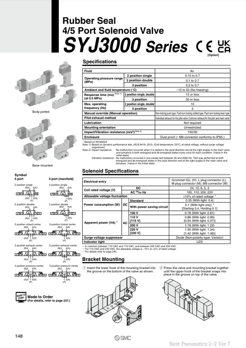 [SMC Pneumatics]Solenoid Valve SYJ3243-5LOZ