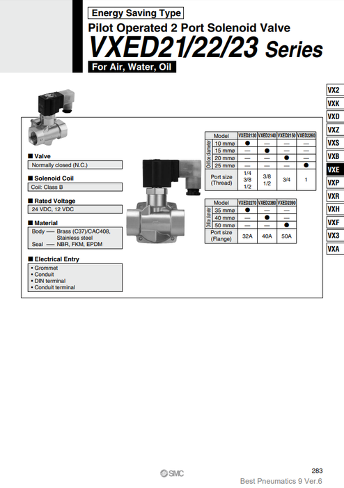 [SMC Pneumatics]Solenoid Valve VXED2140-04-5DL1-B