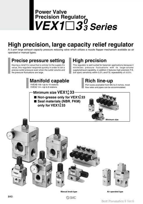 [SMC Pneumatics]Regulator Valve VEX1133-01-G