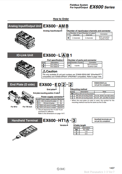 [SMC Pneumatics]Fieldbus System EX600-ED2