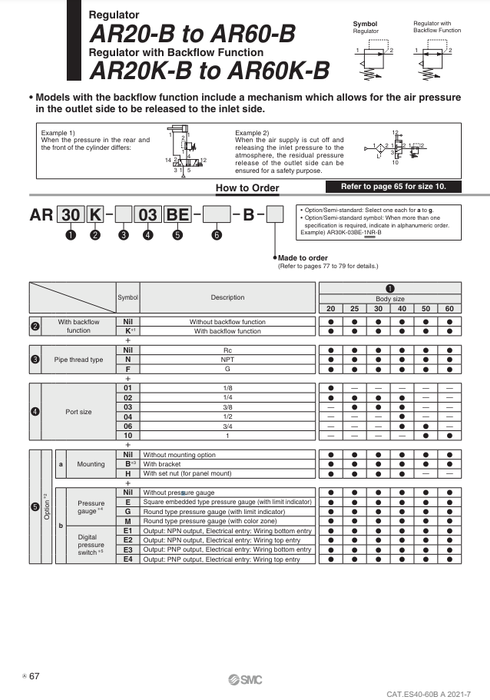 [SMC Pneumatics]Modular Type Regulator AR30-03BE-B — Mechatalk