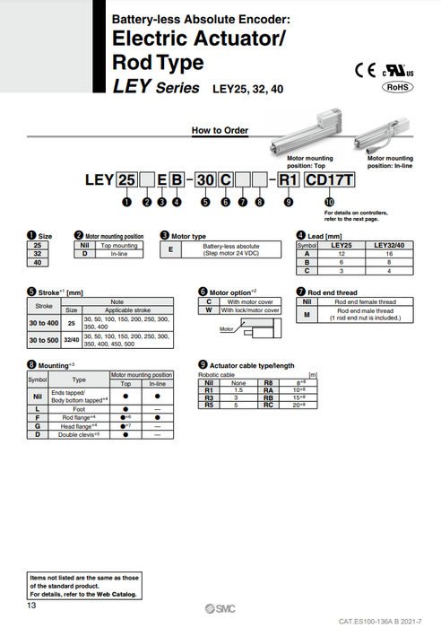 [SMC Pneumatics]Electric Actuator LEY32EC-100W-RBCP17