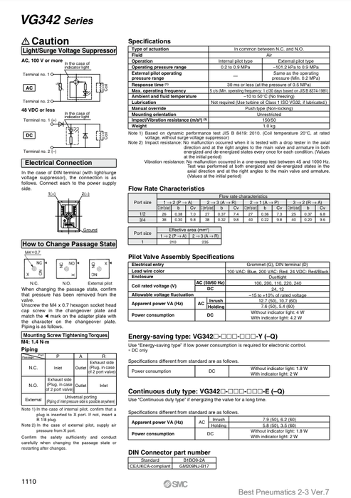 [SMC Pneumatics]Solenoid Valve VG342R-5DZ-10