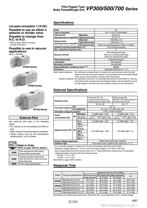 [SMC Pneumatics]Solenoid Valve VP342-4DZ1-02A