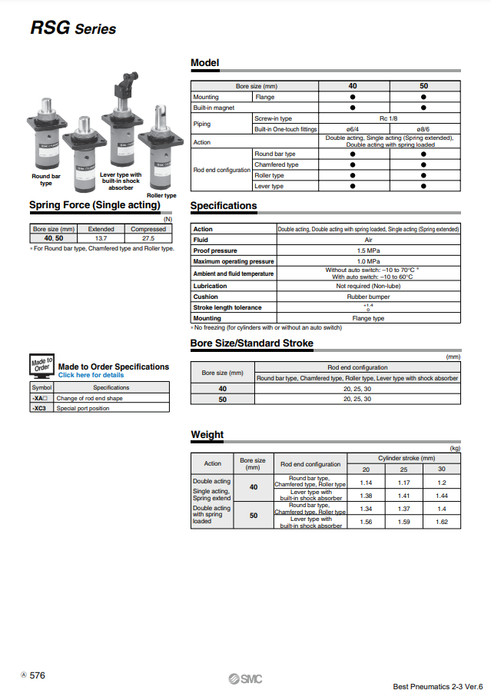 [SMC Pneumatics]Stopper Cylinder RSDG50-30DL