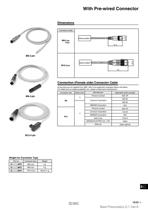 [SMC Pneumatics]Auto Switch D-M9BSAPC