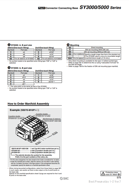 [SMC Pneumatics]Manifold SS5Y5-M11SEA-12B-C6