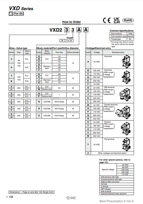 [SMC Pneumatics]Solenoid Valve VXD233BG