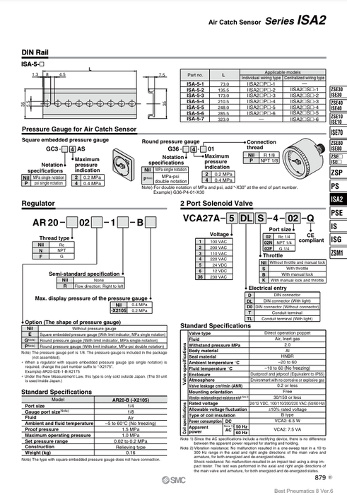 [SMC Pneumatics]Solenoid Valve VCA27A-5DLS-4-02