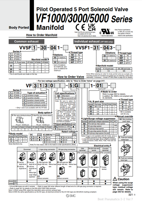 [SMC Pneumatics]Manifold VV5F5-20-041