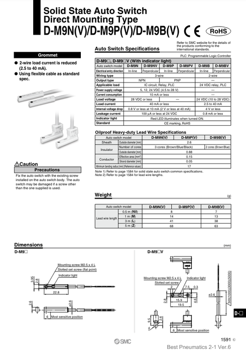 [SMC Pneumatics]Auto Switch D-M9P