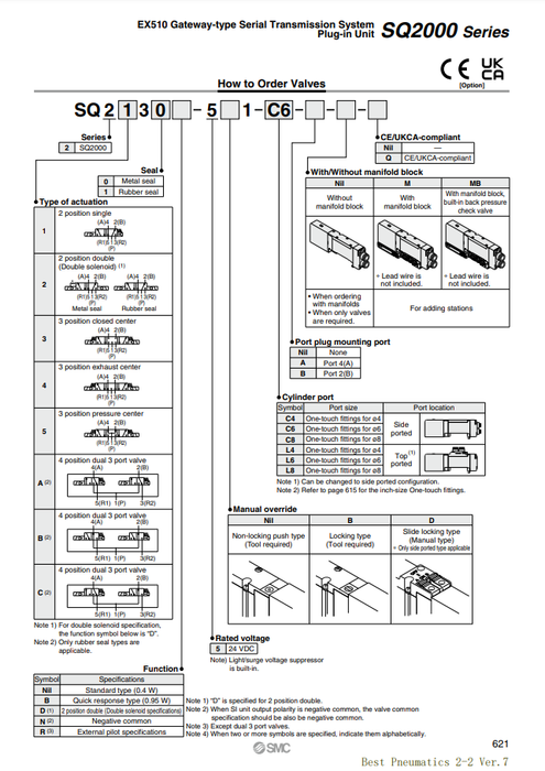 [SMC Pneumatics]Solenoid Valve SQ2C31N-51-C8-Q