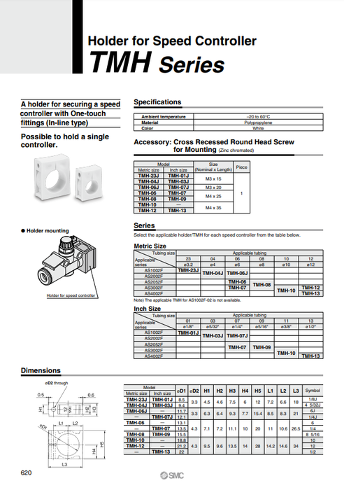 [SMC Pneumatics]Holder For Speed Controller TMH-13