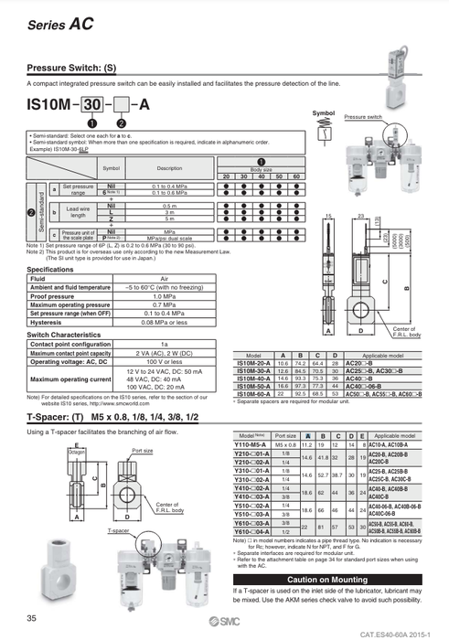 [SMC Pneumatics]Pressure Switch IS10M-30-A