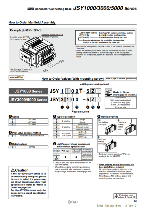 [SMC Pneumatics]Solenoid Valve JSY1100T-5Z