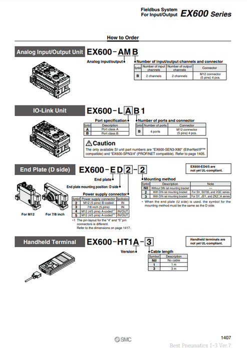 [SMC Pneumatics]Fieldbus System Handheld Terminal EX600-HT1A-3