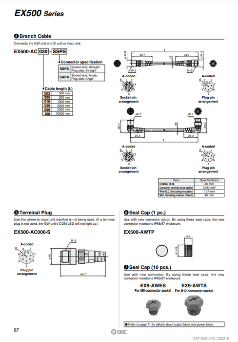 [SMC Pneumatics]Connector Accessories Seal Cap EX500-AWTP