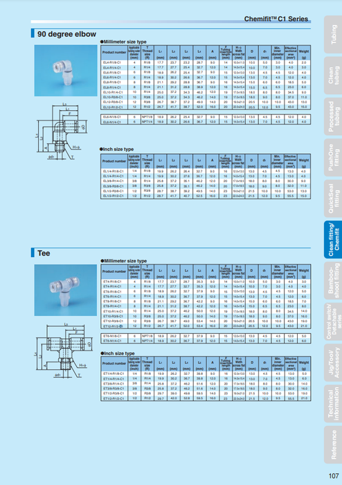 [NITTA] Chemifit C1 Series EL3/8-R3/8-C1