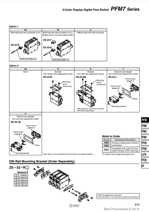 [SMC Pneumatics]2-Color Display Digital Flow Switch PFM725S-C6L-D-MN