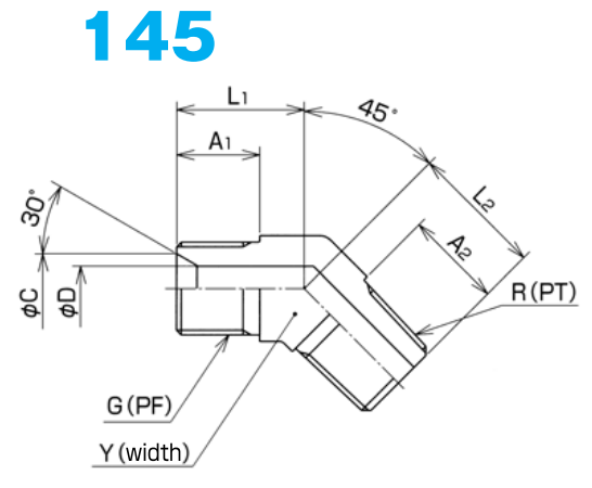 [NITTA] HOSE COUPLING 145 (with 30° female seat)