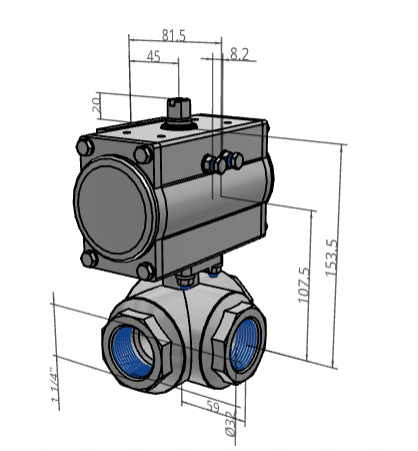 [FESTO] Ball valves and ball valve actuator units VZBM-A-11/4"-RP-25-F-3L-B2-PA40